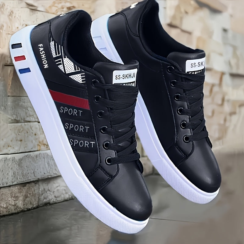 Women's Synthetic Low-Top Sneakers Black White Casual Casual Walking Comfortable