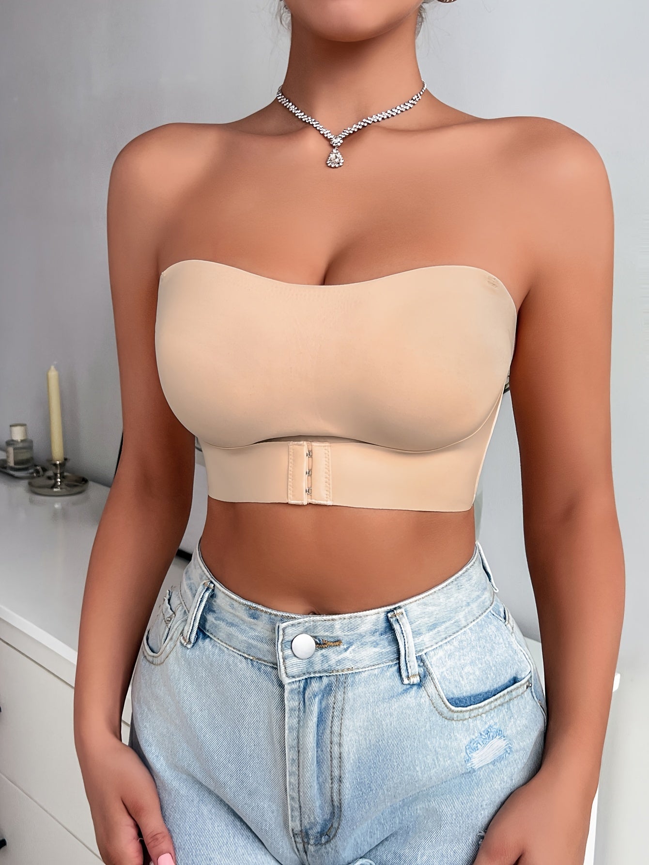 Women's Wireless Seamless Bandeau Bra Full Coverage Support