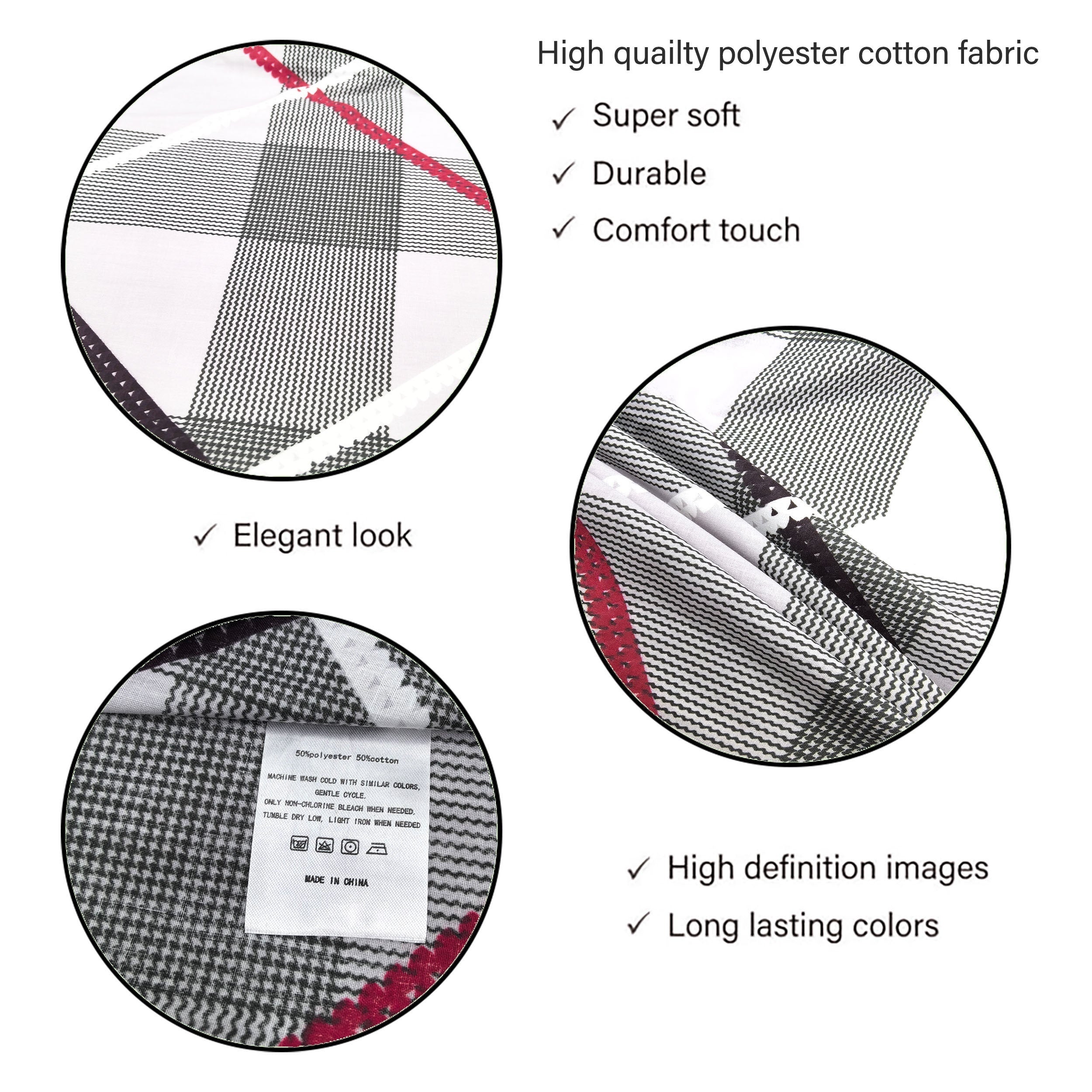 Breathable Polyester Throw Pillow Covers in White, Cream, Brown, Gray 30x50cm