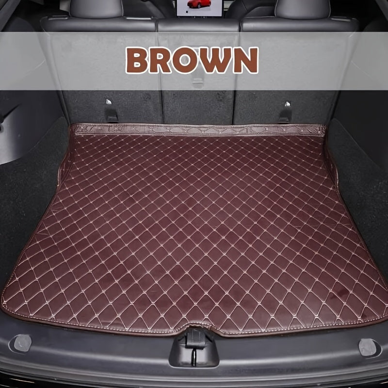 Luxury Faux Leather Car Trunk Mat for SUV All-Weather Durable Floor Liner