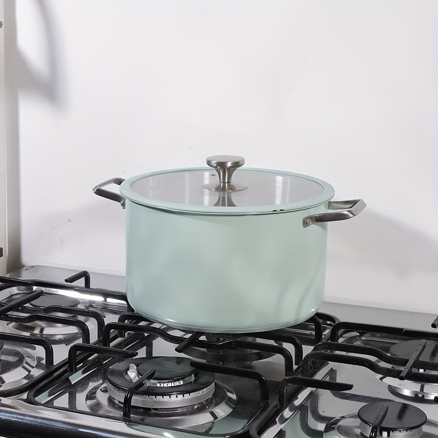 13.7 Qt Stainless Steel Soup Pot Mint Green Induction Compatible Dual Handles