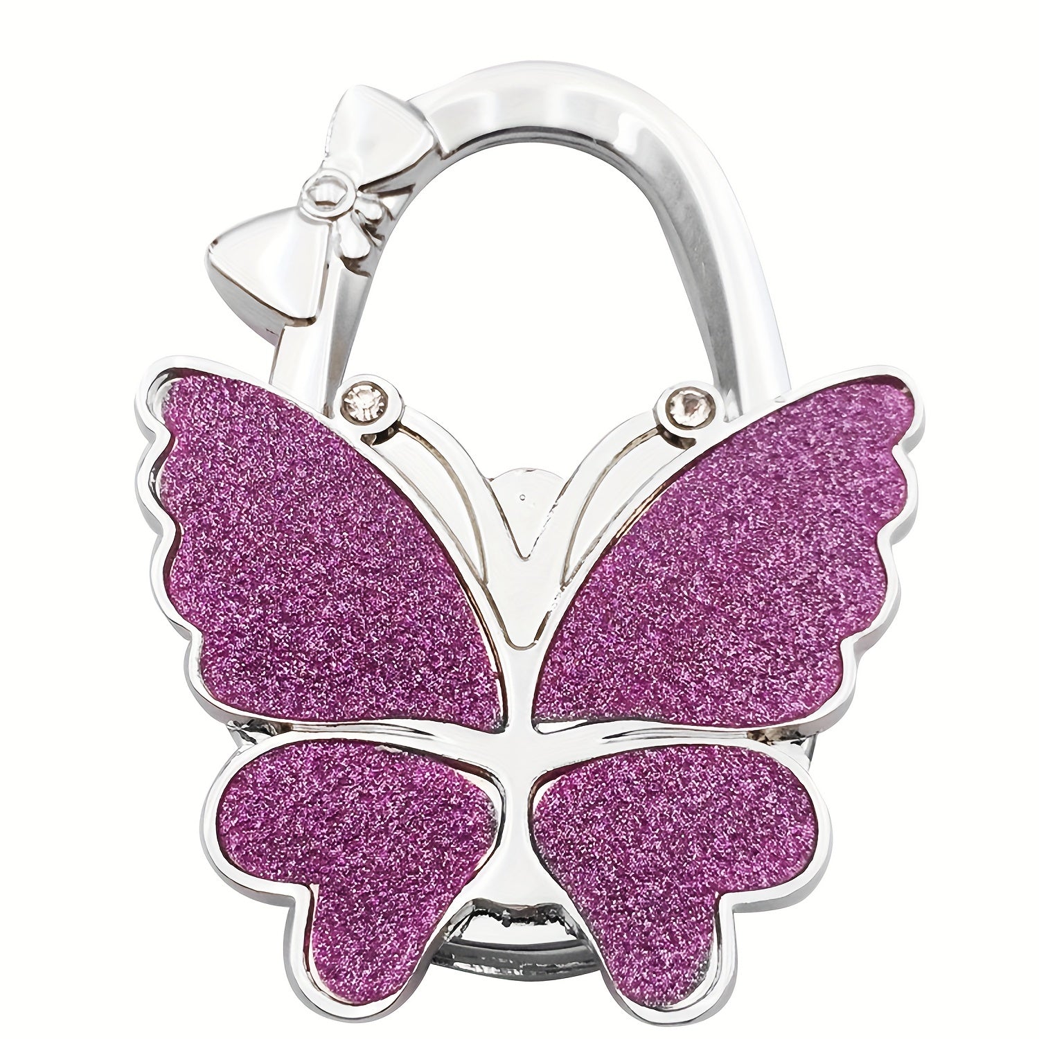 Shiny Butterfly-Shaped Folding Hanging Hook for Handbags and Accessories