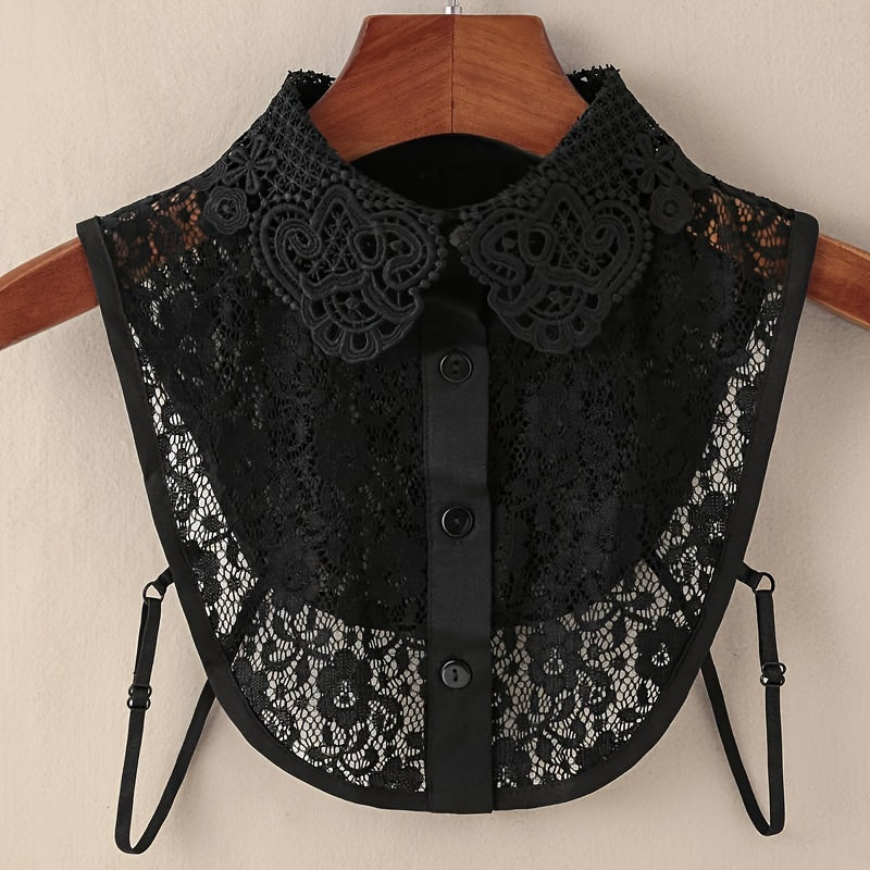 Adjustable Lace Collar for Blouses Shirts Dresses Breathable Polyester