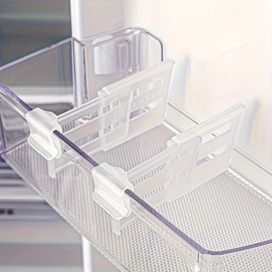 Set of 8 Adjustable Retractable Refrigerator Organizer Clips for Kitchen Storage