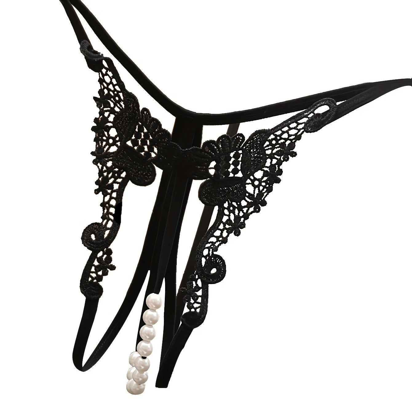 Tanga bordada con jacquard, con abalorios y diseño de recorte, lencería para mujer