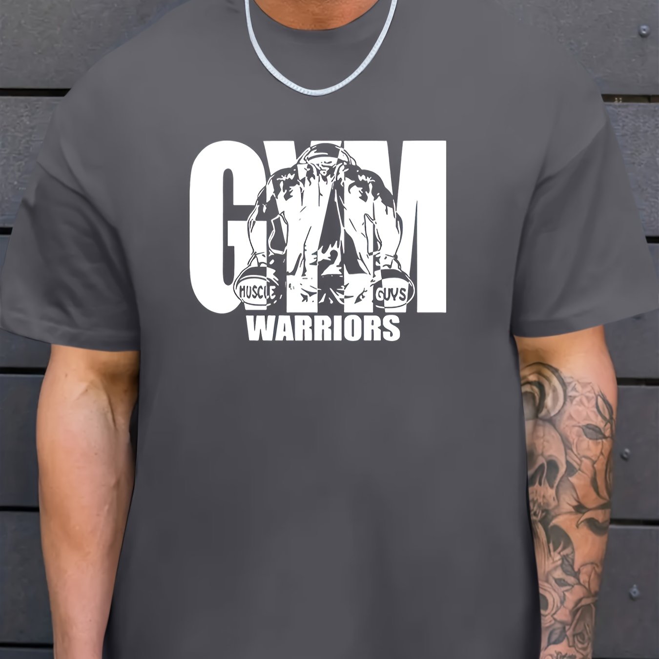 Yoz uchun Katta O'lchamdagi GYM Print Erkaklar Tasodifiy T-shirti