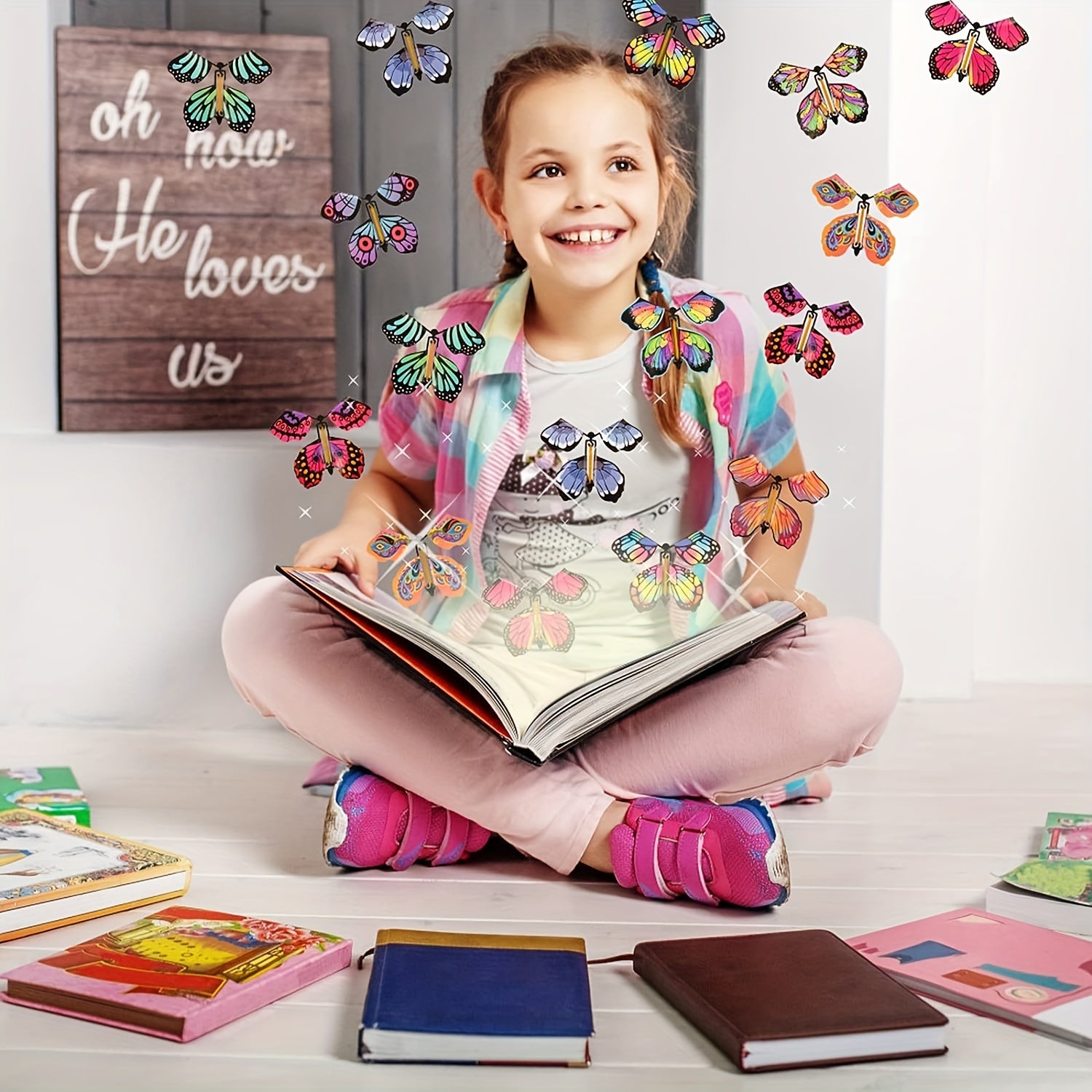 Colorful Wind-Up Butterfly Toy for Kids Ages 6+ for Weddings and Birthdays