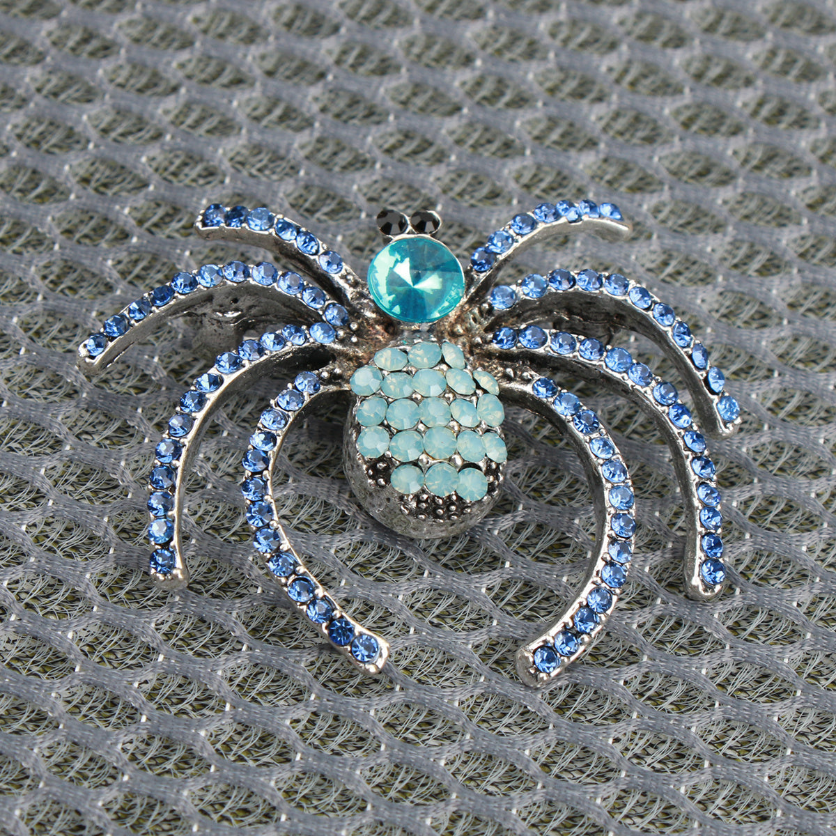 Spider Brooch Pin with Rhinestones Enamel Insect Corsage for Coats Jackets