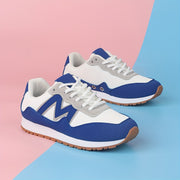 Kids Boys Girls Sneakers Low Top Lace-up Sports Shoes Blue Green Silver PU Lightweight Comfortable