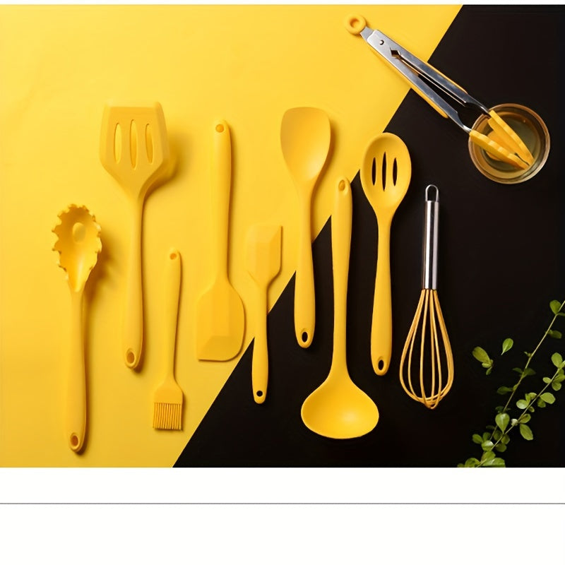 Набор из 11 силиконовых кухонных принадлежностей - идеально подходит для домашнего и ресторанного использования, не прилипает и термостойкий - отличный подарок на Рождество, Хануку, День труда, День матери или День благодарения.