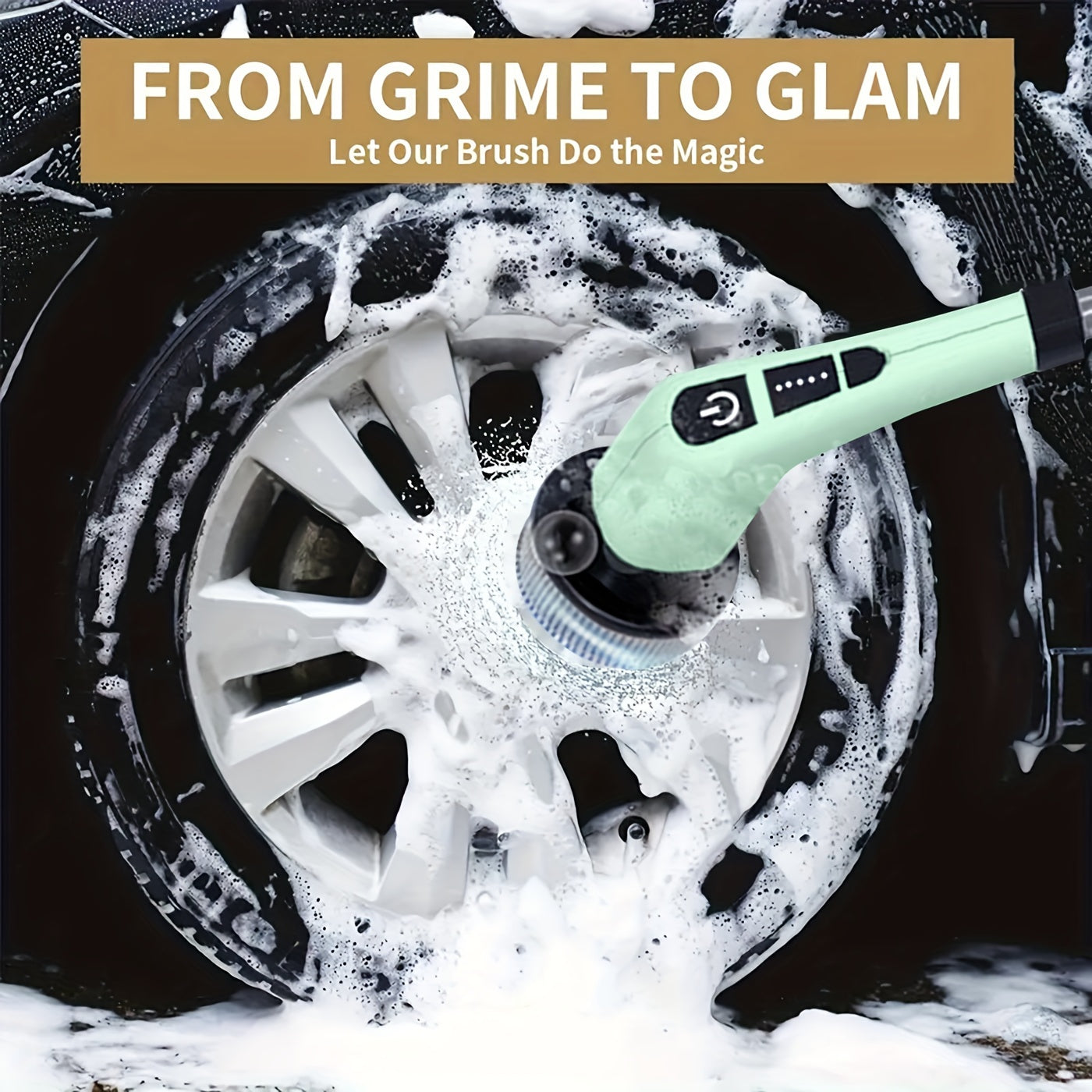 Беспроводной электрический вращающийся скраббер Pro с 7 насадками для чистки ванной комнаты и пола