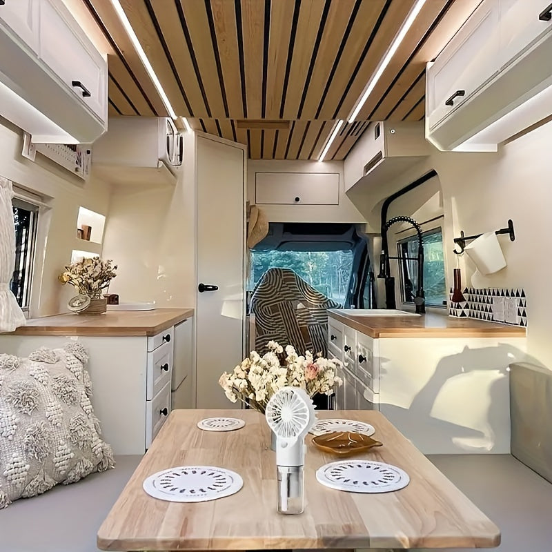 Портативный ручной распылитель с вентилятором, перезаряжаемый через USB, аккумулятор 800 мАч для путешествий и использования на открытом воздухе