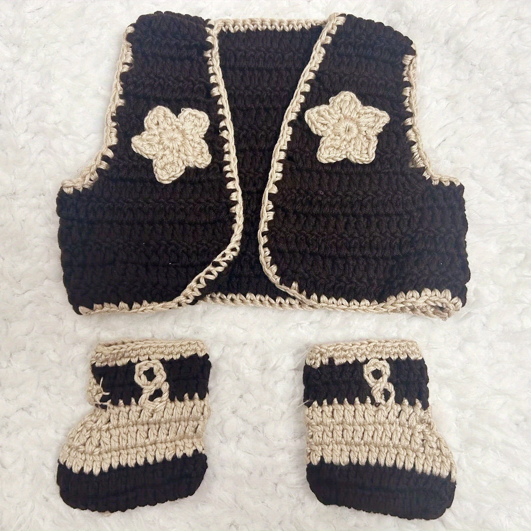 Baby Boy Woolen Yarn Cowboy Costume for Newborns Photo Prop