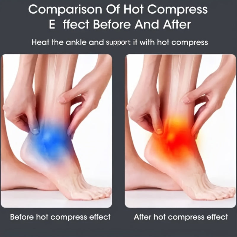 Faja de tobillo con calefacción y masajeador ajustable para rodillas y codos, alimentado por USB, 3 niveles de calor