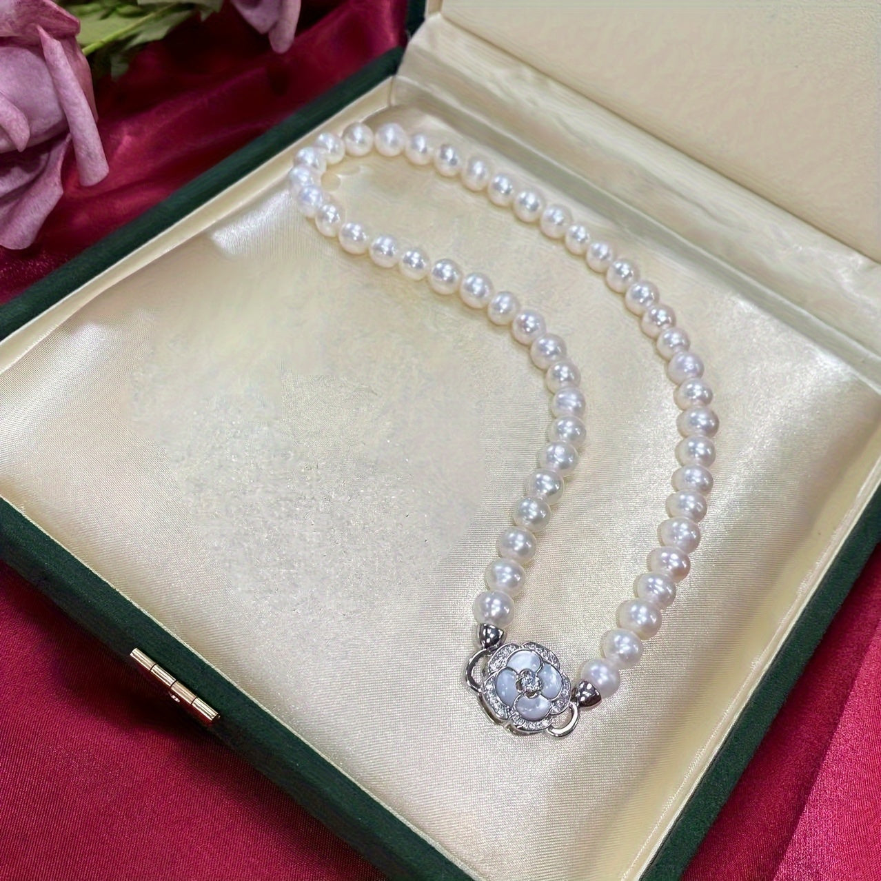 Zarif Shirin Su Pearl Marjon - 925 Sterling Kumushdan tayyorlangan, Partiyalar va Festival uchun ajoyib, Mukammal Sevgi Kuni sovg'asi