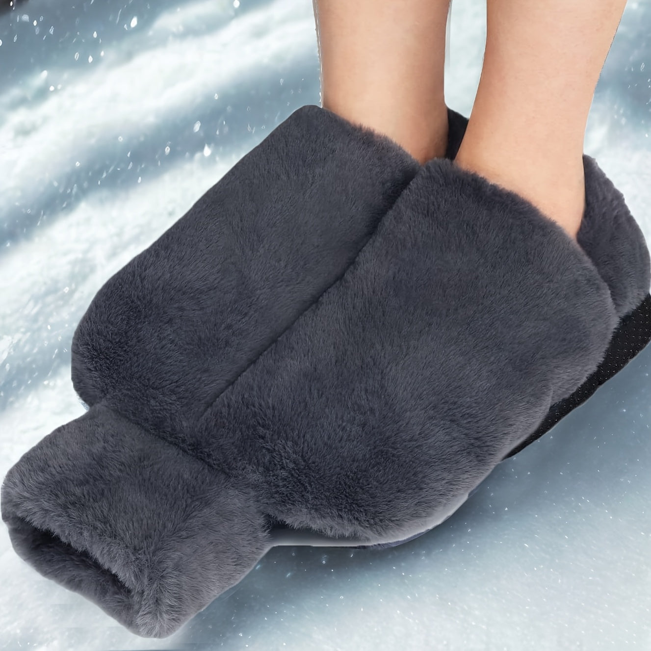 Large 2L Hot Water Bottle with Plush Cover Non-Electric Rubber for Feet and Hands Warmth