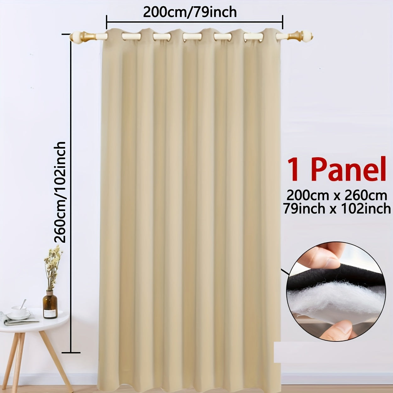 Qorong'i Grommet Qopqog'i 100% Polyester Termal Izolyatsiya uchun Yotoqxona va Mehmonxona
