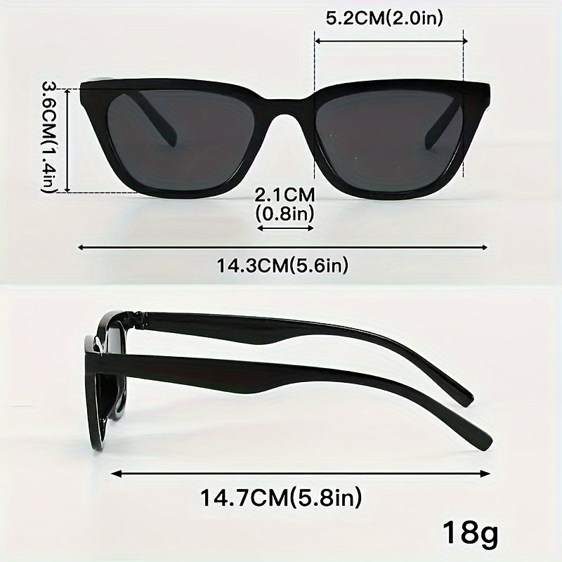 Six-Piece Women's Retro Colorful Rectangle Glasses Set for Street Photography and Parties