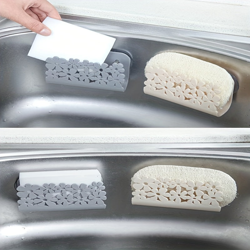 Wall Mounted Plastic Soap and Sponge Holder with Suction Cup for Kitchen Bathroom