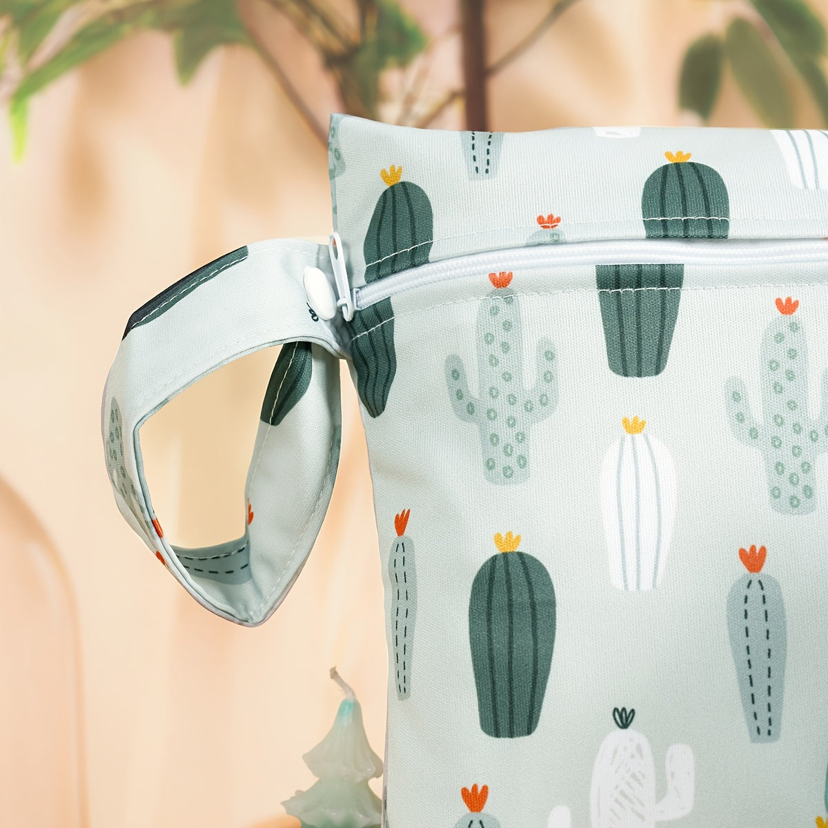 Set of 2 Waterproof Reusable Diaper Bags for Mothers with Zipper Closure