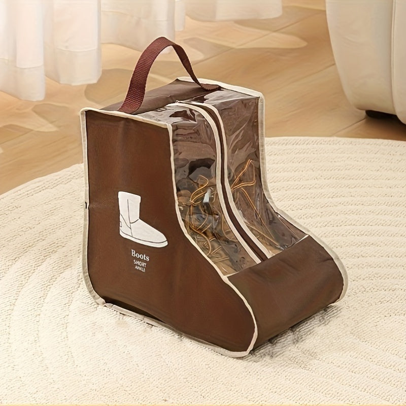 Fabric Shoe Storage Bag with Transparent Dustproof Moisture-Proof for Long and Ankle Boots