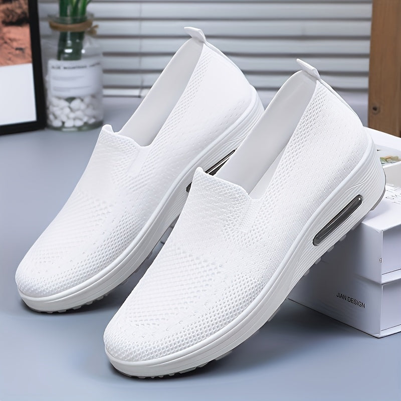 Ayollar uchun nafas oladigan tīkli slip-on sport poyabzali yengil kundalik poyabzal pushti kulrang qora