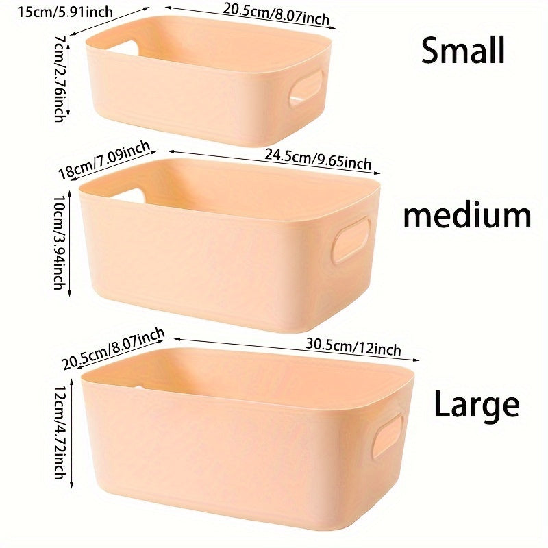 Large Plastic Storage Basket for Cosmetics and Sundries with Multiple Compartments