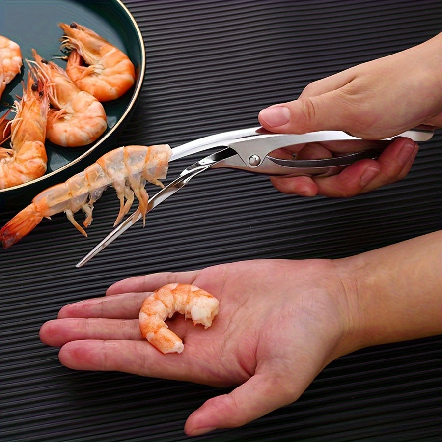 Stainless Steel Shrimp Deveiner Tool - Ergonomic Handle Seafood Prep