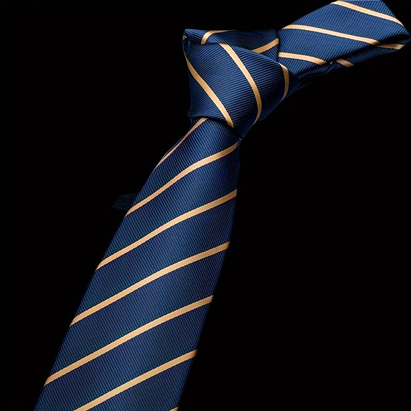 Men's Polyester Silk Tie 8cm Business Necktie for Work Weddings and Events