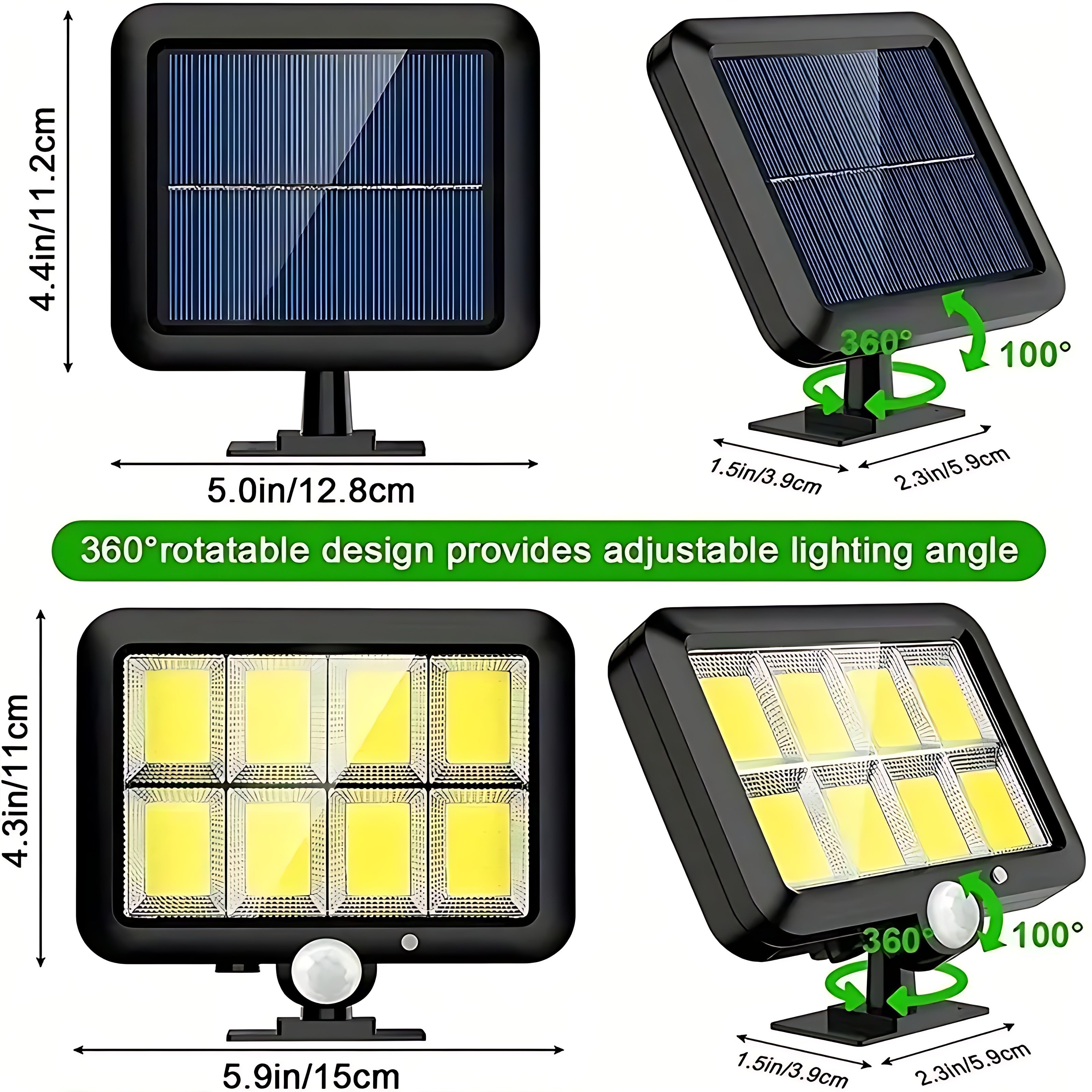 160 LED Solar Sensor Lights for Garden Patio Walkway Garage Outdoor Security