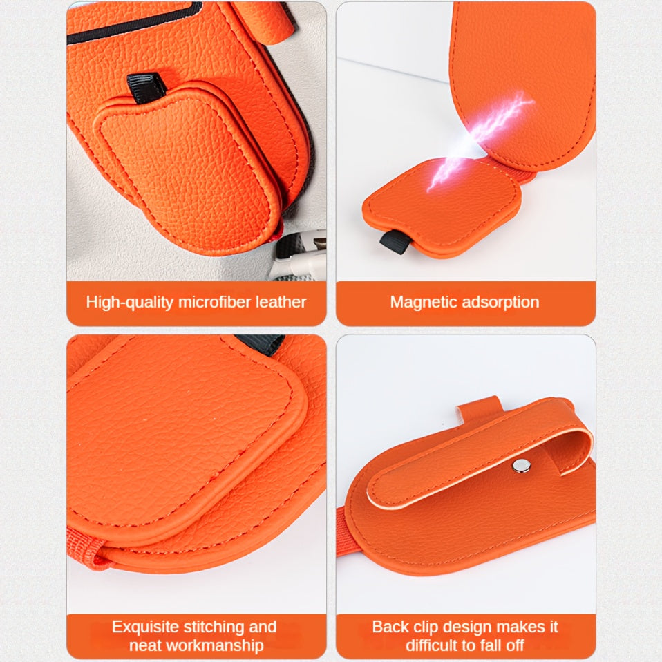 Ayollar uchun charm quyosh nuri himoyachisi va kliplar bilan mushuk quloqli dizayni bilan tashkil etuvchi