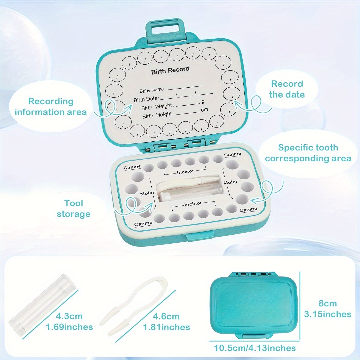 Tish parisi tish qutisi, kichik bolalar uchun oziq-ovqat darajasidagi PP tish ushlagich, tishlarni saqlash tashkilotchisi, yoʻqotilgan tishlar konteyneri, tugʻilgan kun uchun tish parisi sovgʻasi.