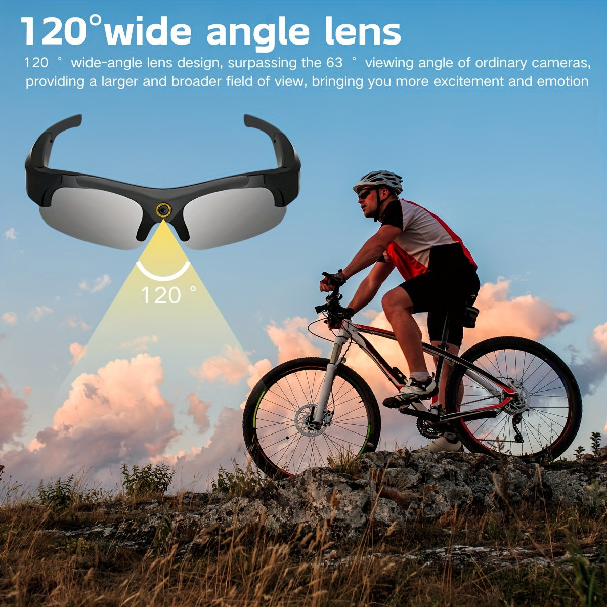 Gafas inteligentes de vídeo HD 1080P con tarjeta de 32GB, impermeables, visión nocturna, inalámbricas para ciclismo, senderismo y conducción