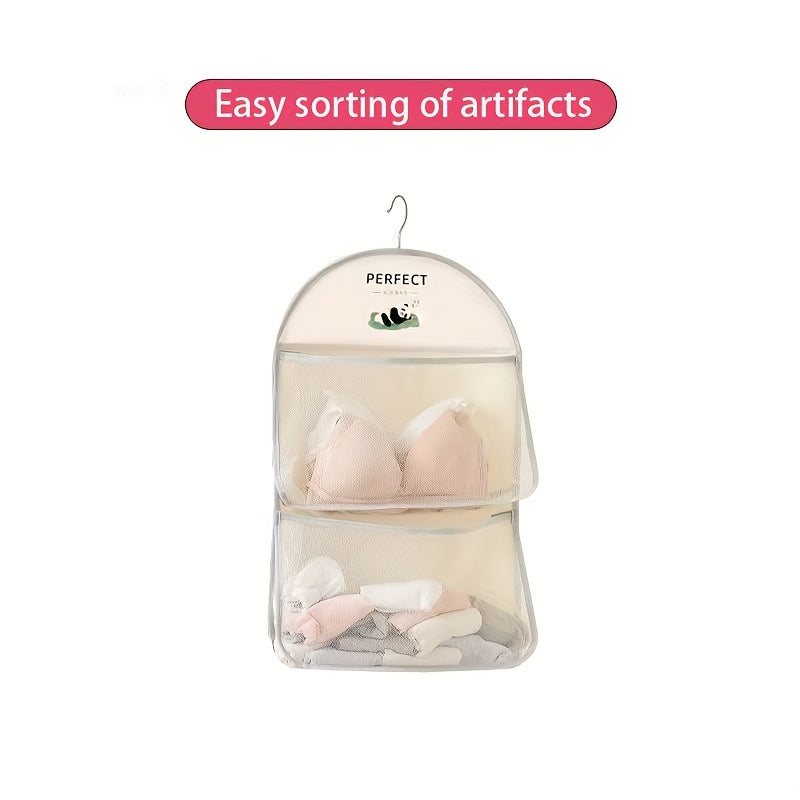 Space-Saving Wardrobe Organizer with 3.2 Cubic Feet Capacity Multi-Layer Mesh Storage