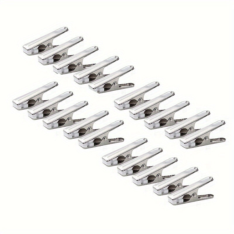 Juego de 6, 12 o 20 pinzas de ropa de acero inoxidable con almohadillas de agarre blancas suaves, pinzas para ropa, toallas, calcetines y ropa interior