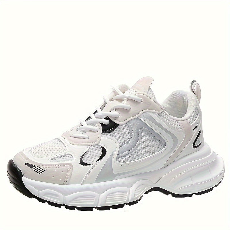 Women's Mesh Low Top Sneakers with Lace-Up Closure and Rubber Sole