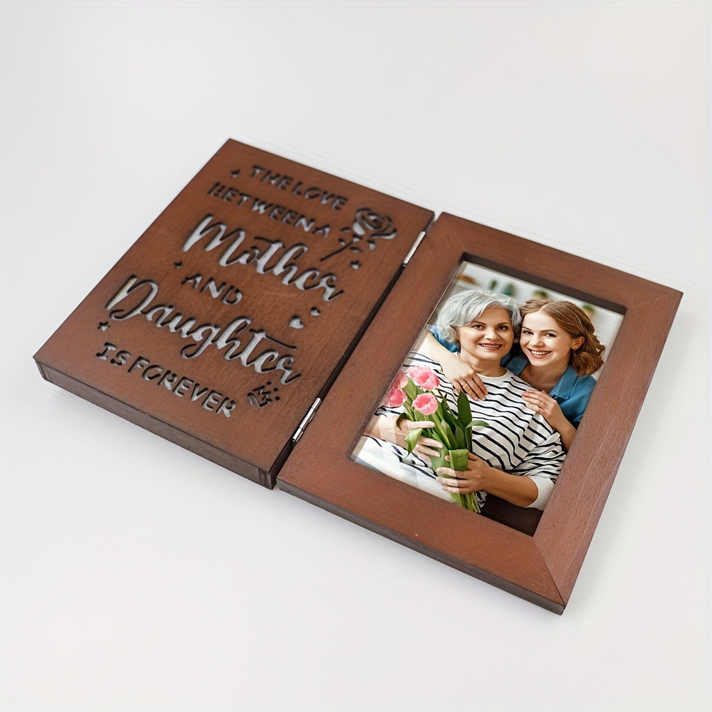 Engraved Wooden Photo Frame with LED Light 4x6 for Mother and Daughter Gift
