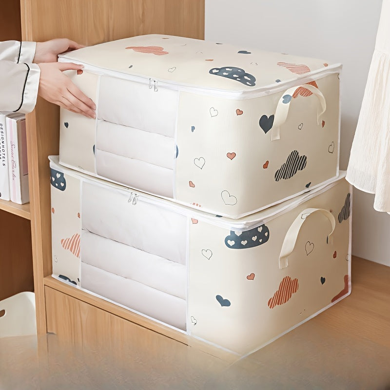 Large Capacity Storage Bag with Handles Dustproof Moisture-Resistant Beige