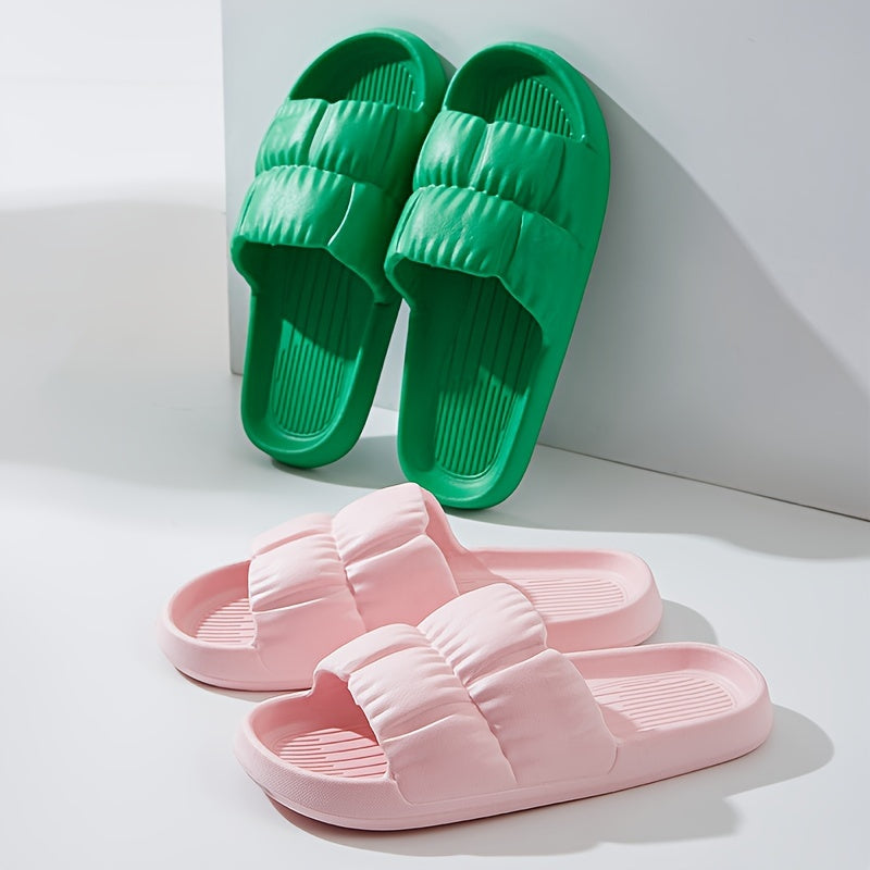 Women's EVA Slides Textured Solid Color Non-Slip Beach Shoes