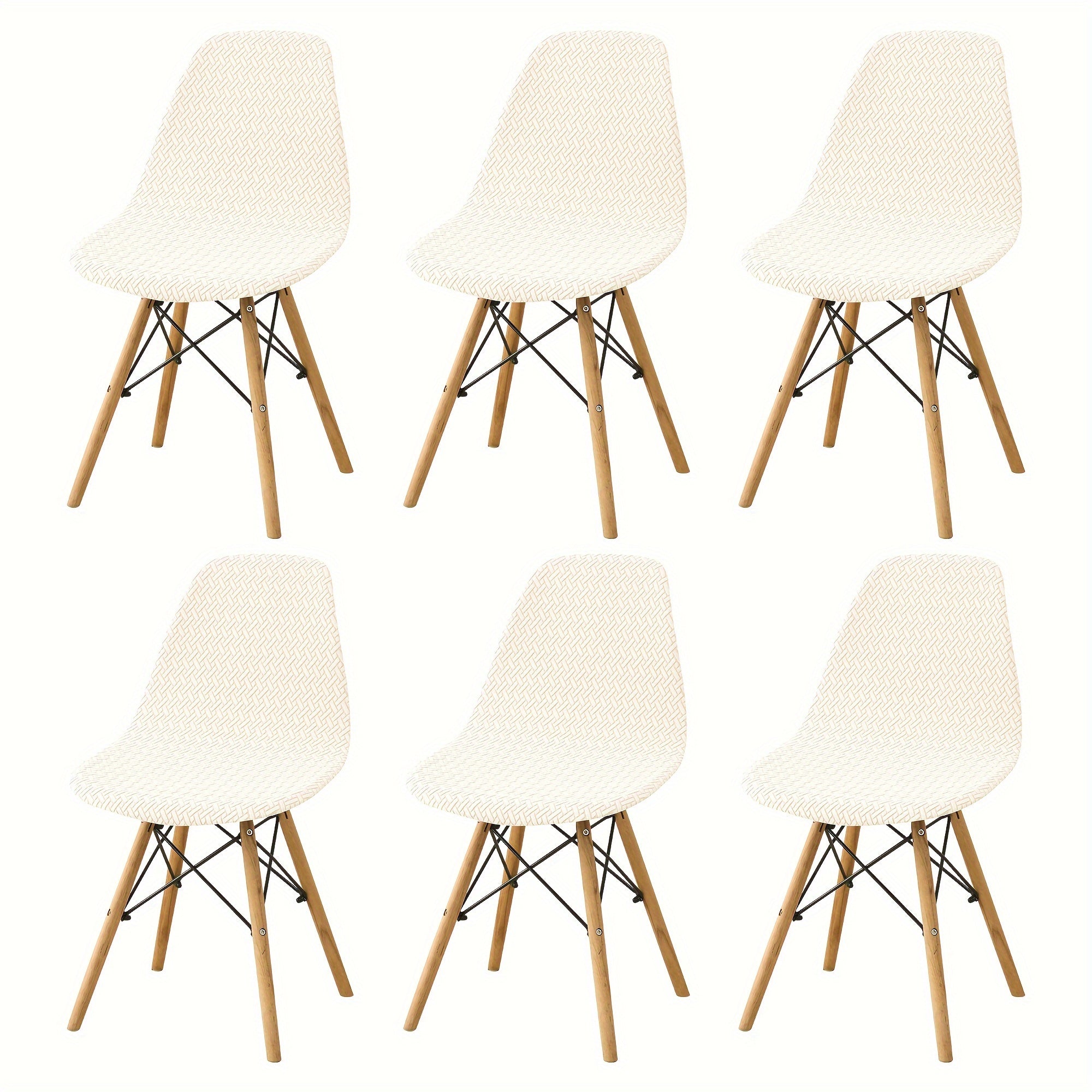 6 Pack Stretch Polyester Spandex Chair Covers for Dining Chairs Slipcovers with Elastic Band and Grip for Home Hotel