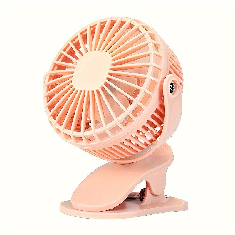 Mini Clip-On Fan Portable USB Rechargeable Quiet Stroller Desk Dorm Outdoor