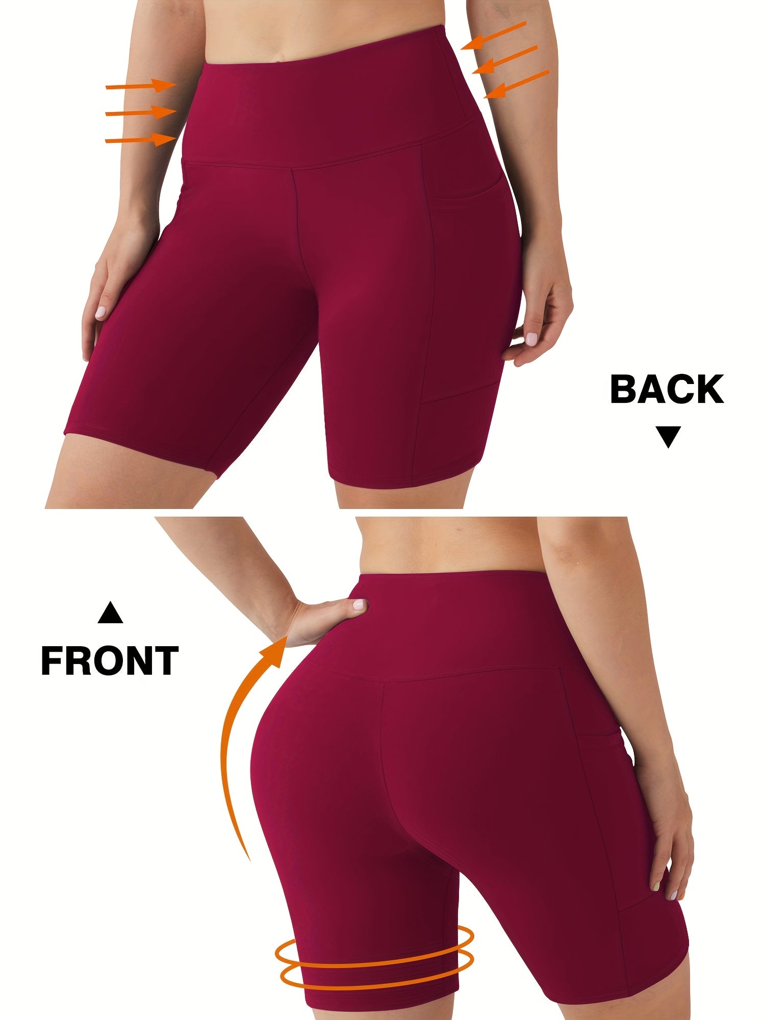 Plus Size Women's High-Waisted Pocket Shorts 5-Pack Comfortable Stretch