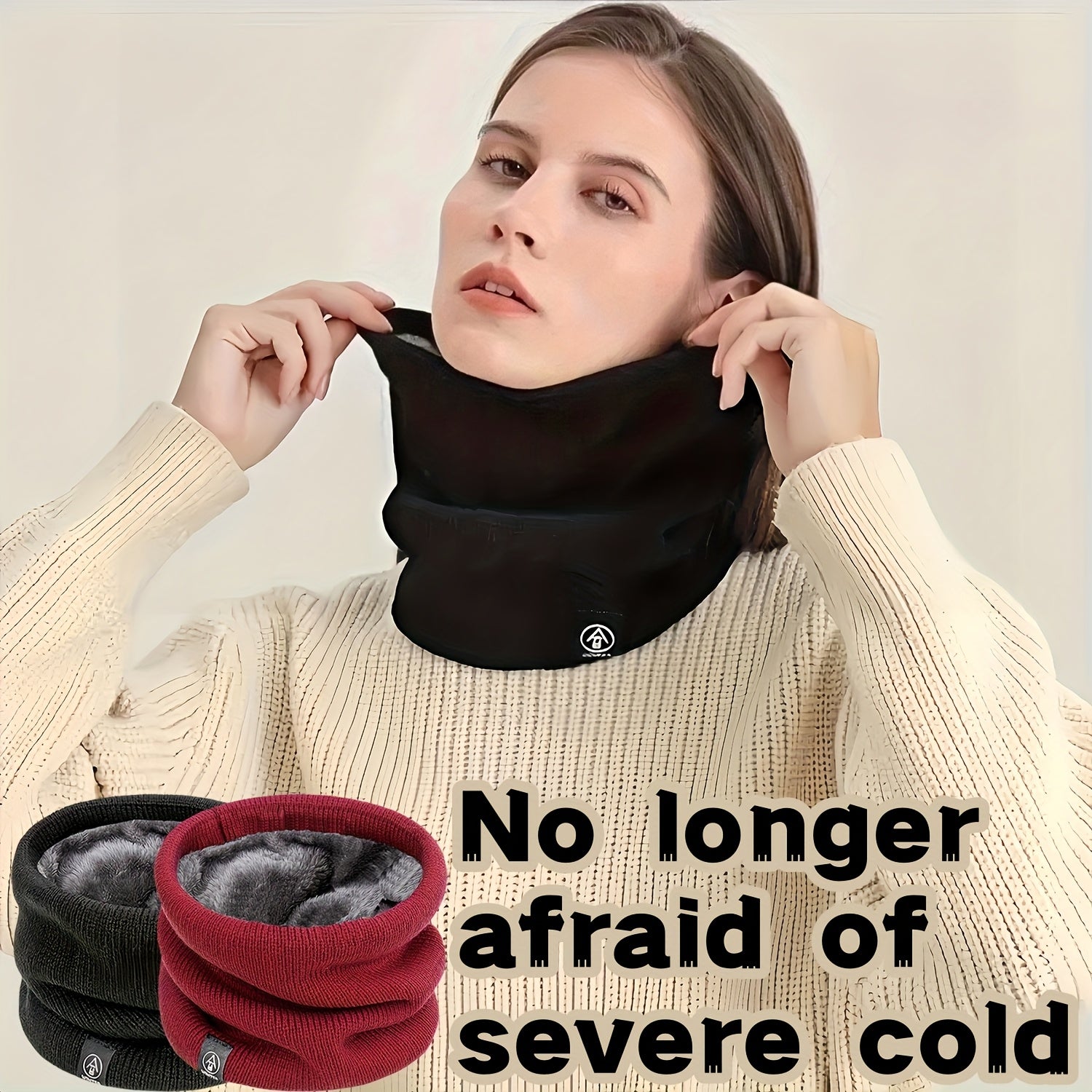Men's Warm Velour Scarf and Face Shield Cold-Proof Neck Gaiter Winter Accessory