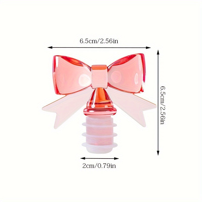 Pink Silicone Bow Wine Stopper for Champagne and Grape Wine Preservation