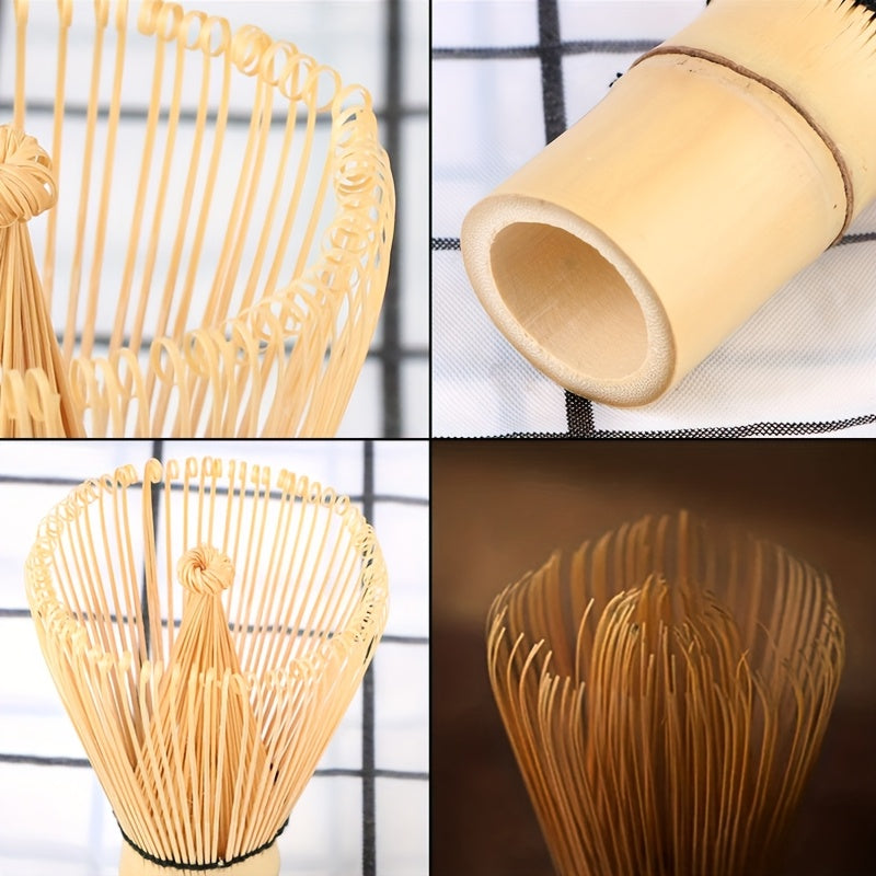 Artisanal Matcha Green Tea Utensils Set with Bamboo Whisk for Japanese Tea Ceremony