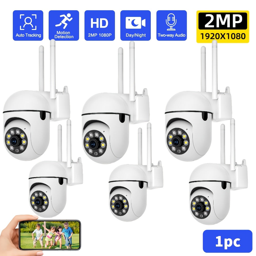 Wireless Outdoor Security Camera 1080P Wi-Fi Pan Tilt Night Vision Two-Way Audio Waterproof