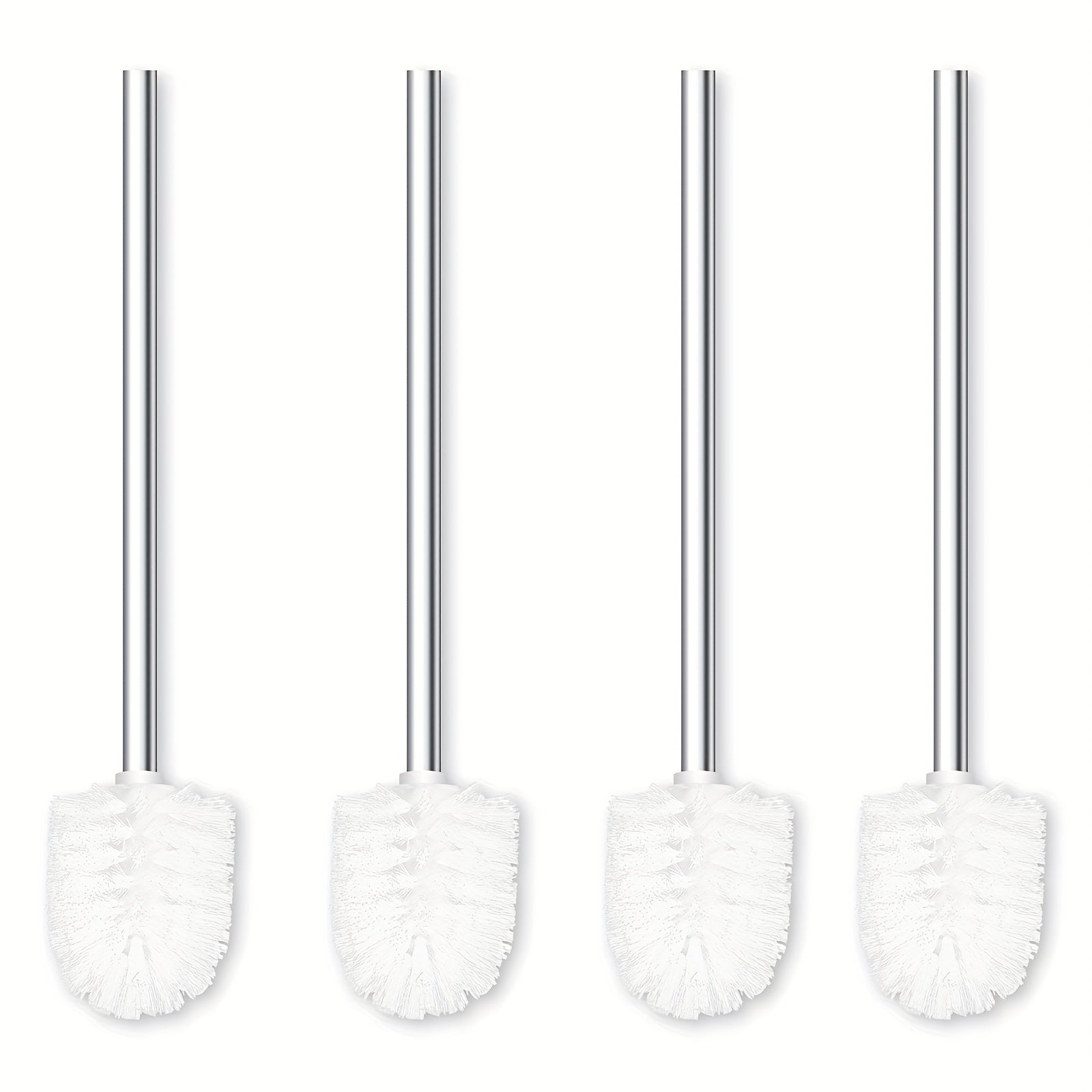 4 ta zanglamas po'latdan yasalgan hojatxona cho'tkalari to'plami, mustahkam tutqichlar bilan - hammom va hojatxona tozalash uchun mukammal, batareyasiz dizayn