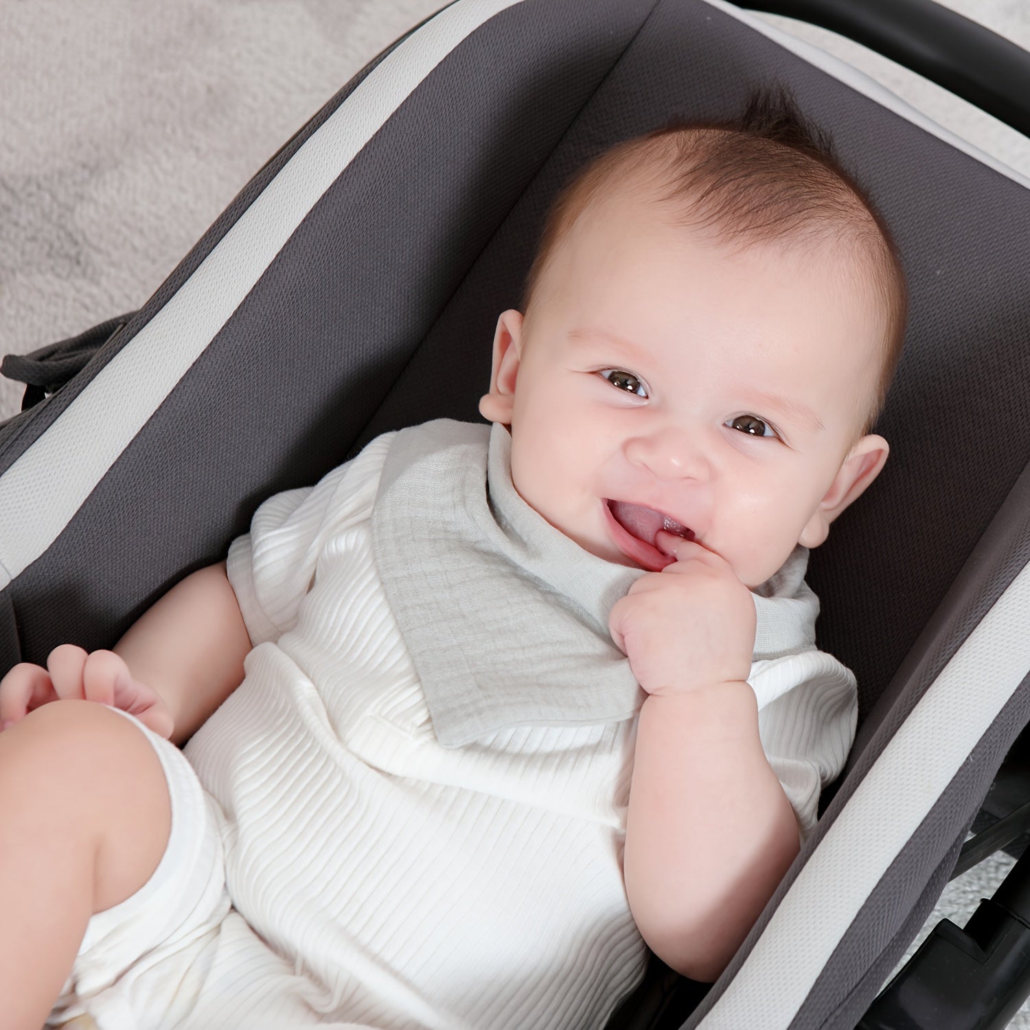 Set of 10 Baby Muslin Bibs for Boys and Girls Soft Woven Drool Bibs with Snap Closure Ages 0-3