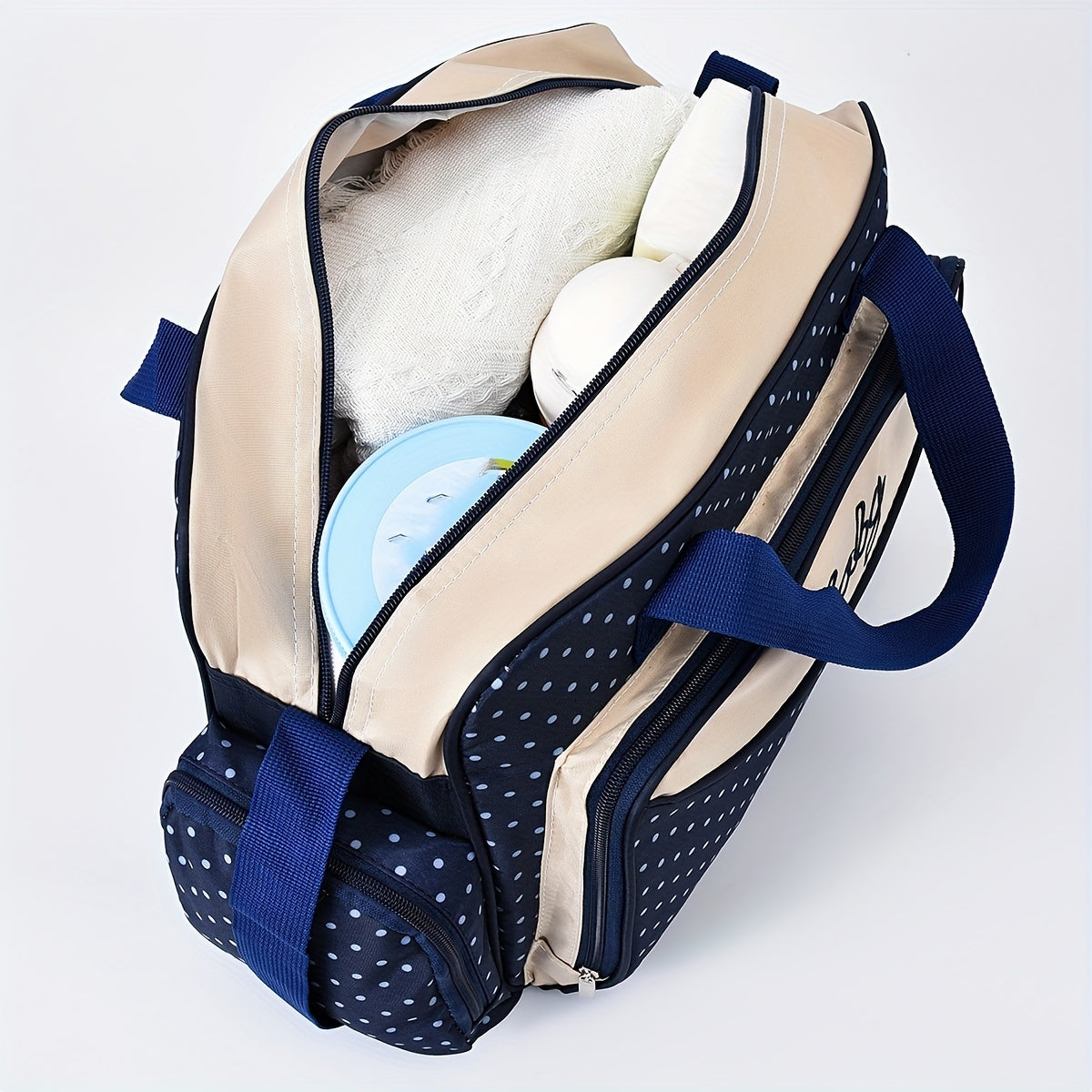 Polka Dot Diaper Bag for Moms Spacious Tote Shoulder Bag for Baby Care