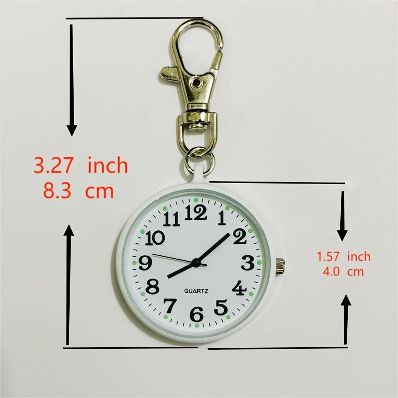 Large Number Nurse Exam Quartz Waterproof Pocket Watch with Key Chain for Students